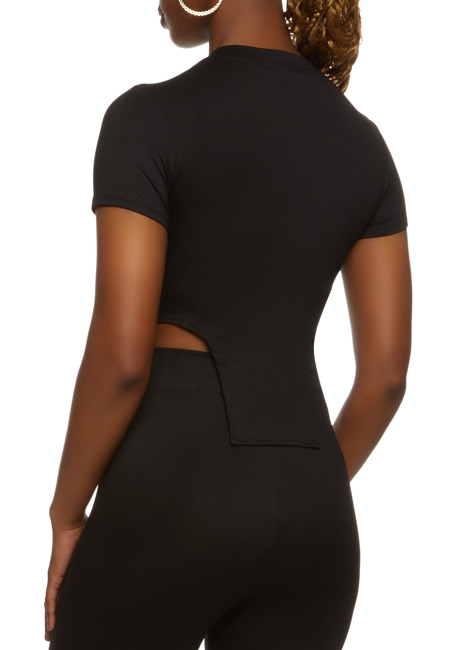 Laser Cut Hanky Hem Crop Top sold by Rainbow product image thumbnail 3