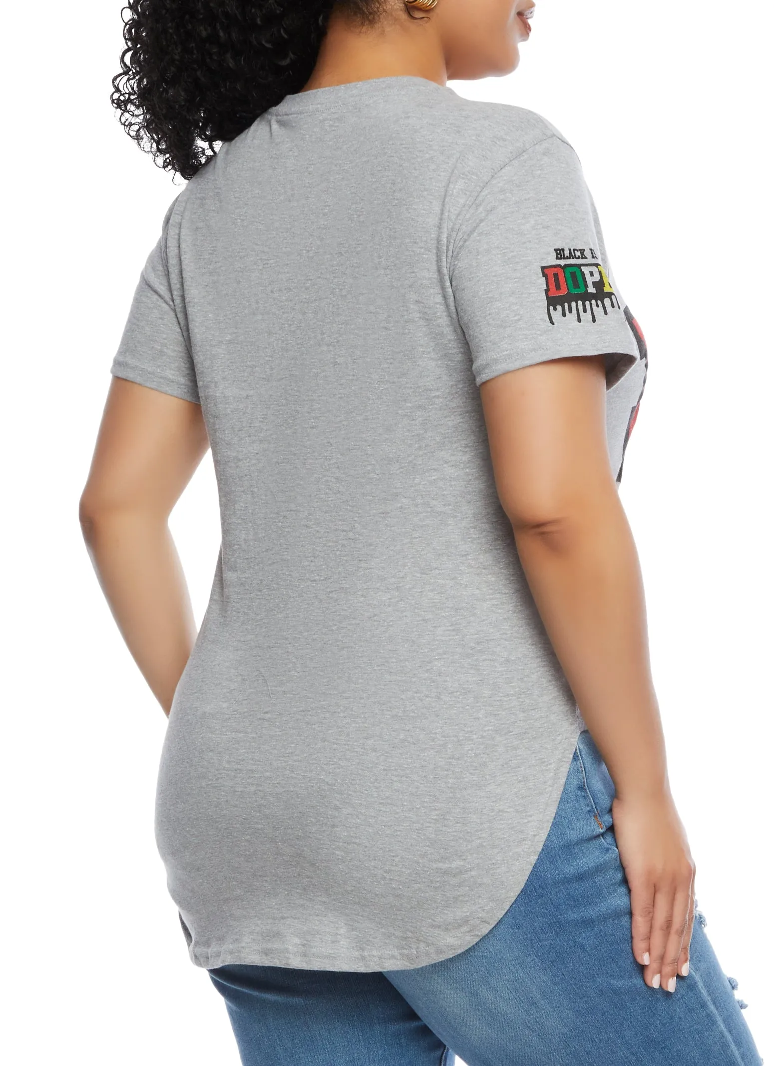 Plus Size Black Is Dope High Low Tee sold by Rainbow product image thumbnail 3
