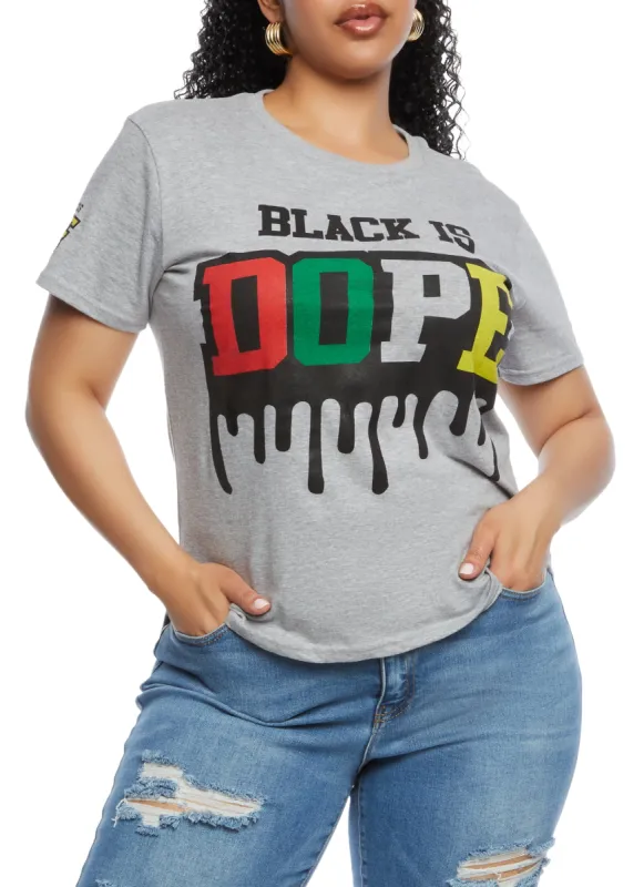 Plus Size Black Is Dope High Low Tee sold by Rainbow