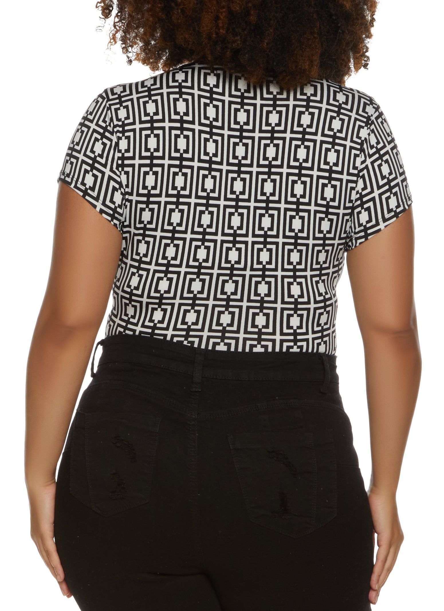 Plus Size Printed Faux Wrap Bodysuit sold by Rainbow product image thumbnail 3