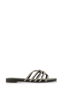 Rhinestone Criss Cross Strappy Slide Sandals sold by Rainbow