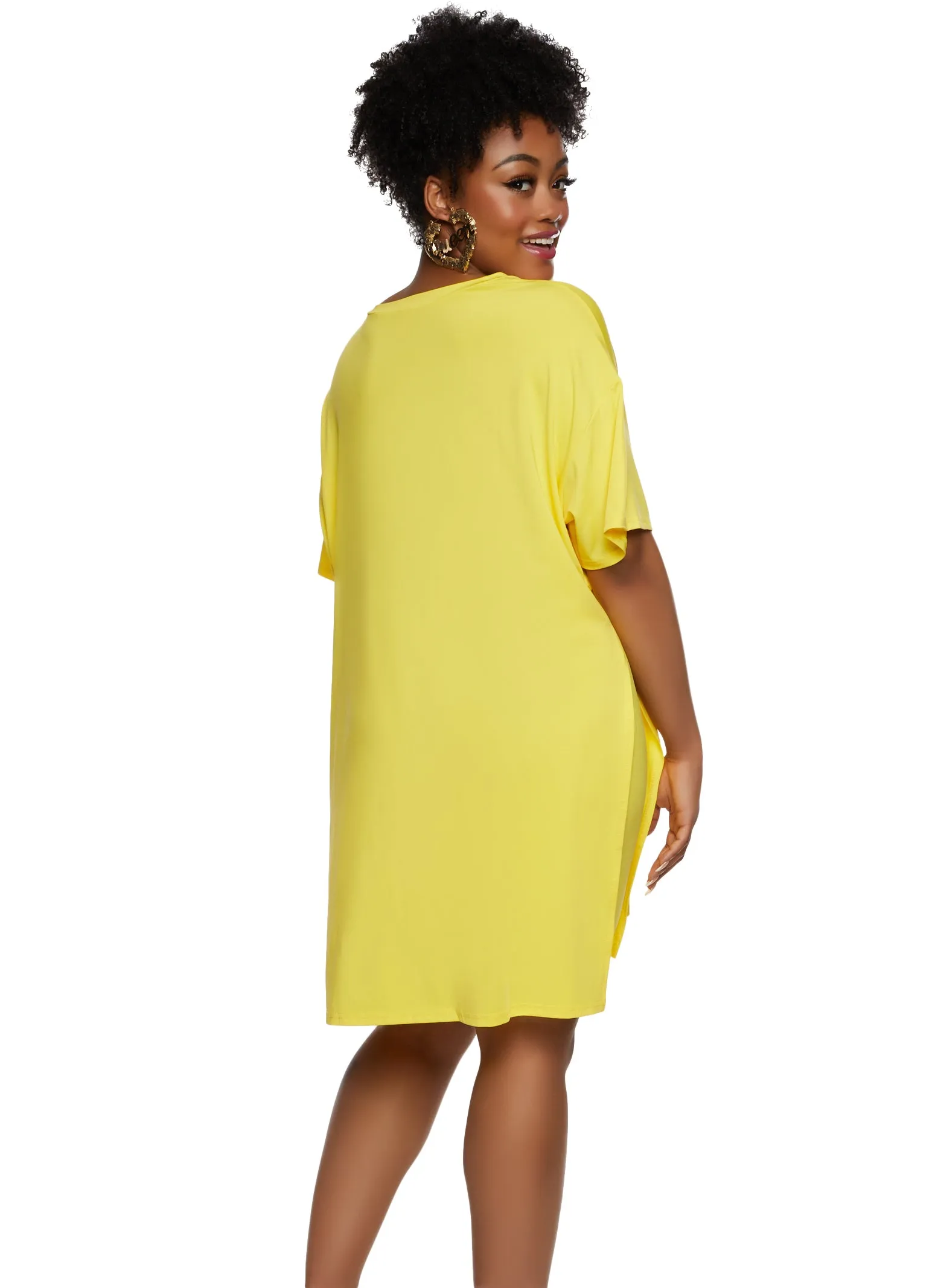 Plus Size Daisy Side Slit Oversized Tee sold by Rainbow product image thumbnail 3