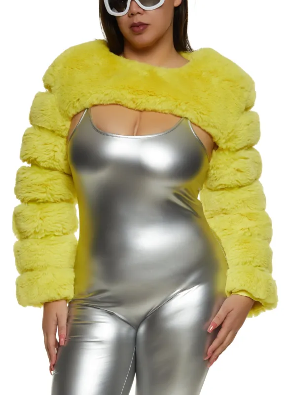 Plus Size Faux Fur Bolero Jacket sold by Rainbow
