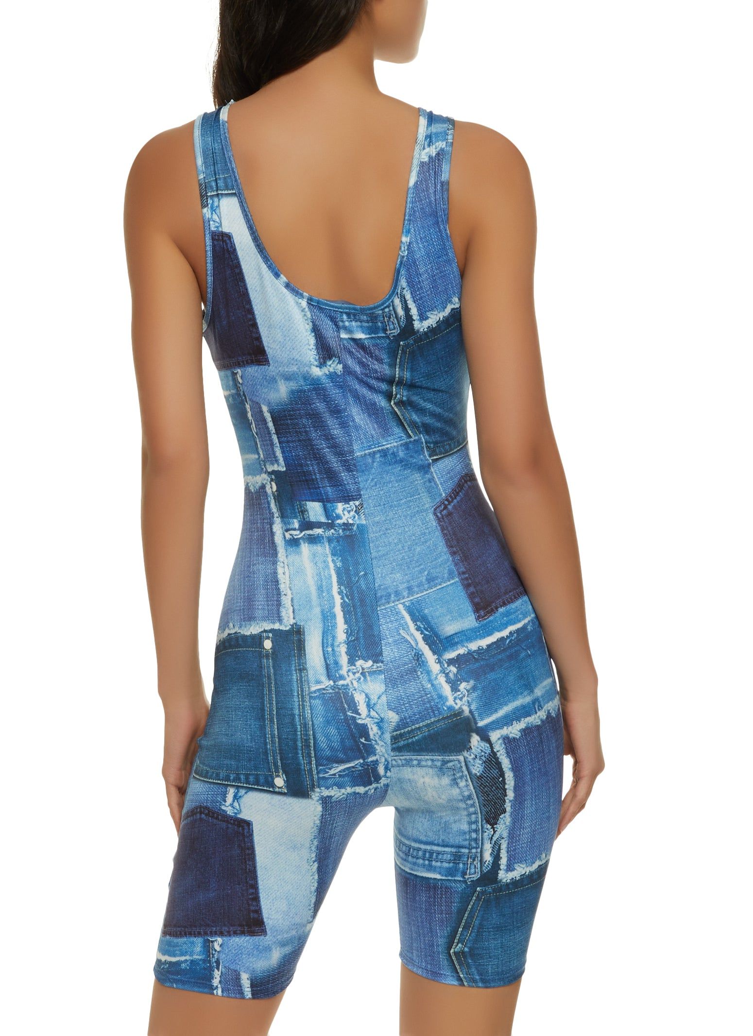 Denim Patch Print Romper sold by Rainbow product image thumbnail 2