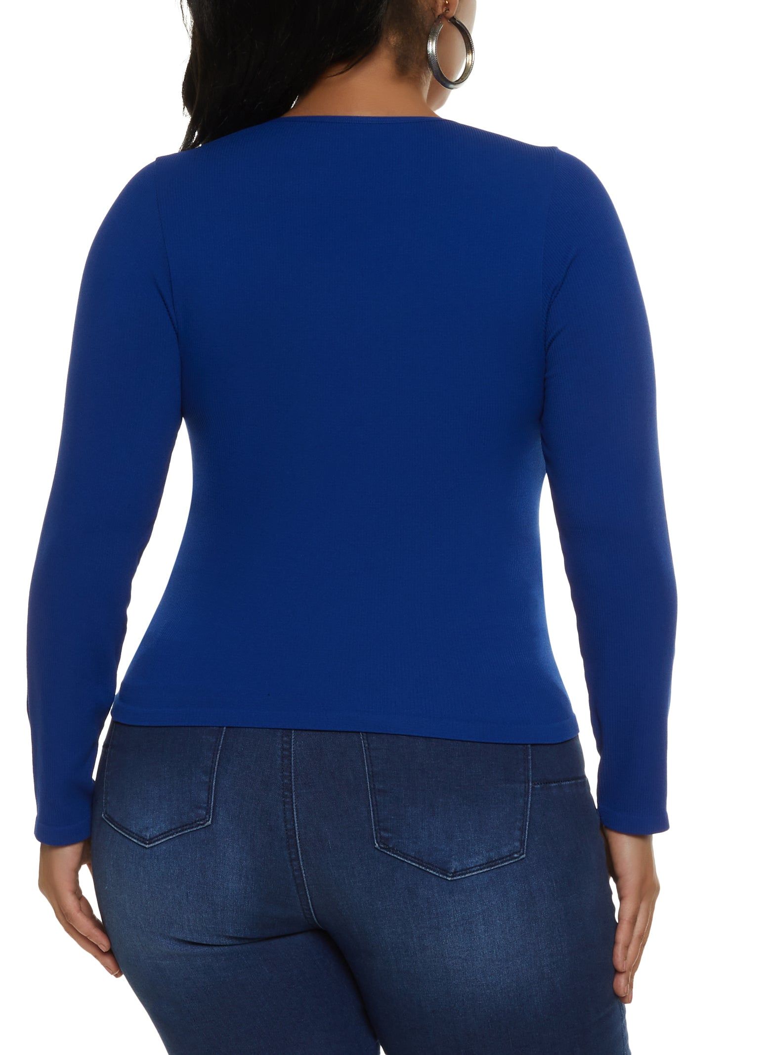 Plus Size Seamless Long Sleeve V Neck Tee sold by Rainbow product image thumbnail 2
