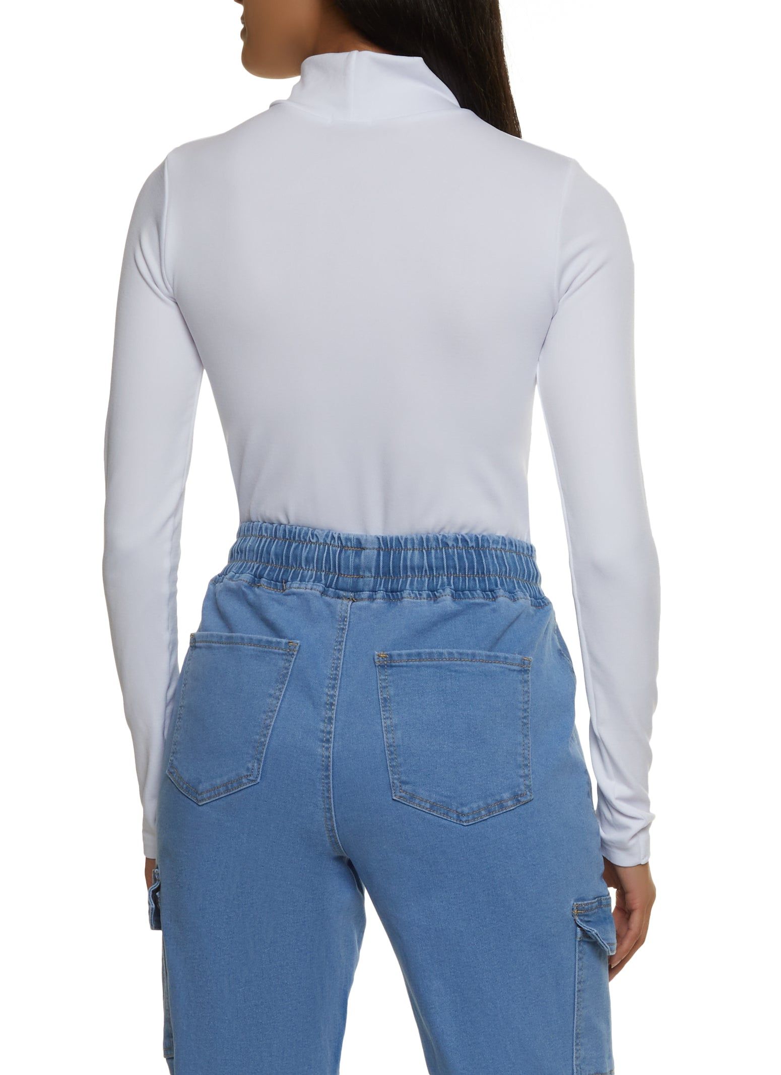 Basic Mock Neck Long Sleeve Bodysuit sold by Rainbow product image thumbnail 3