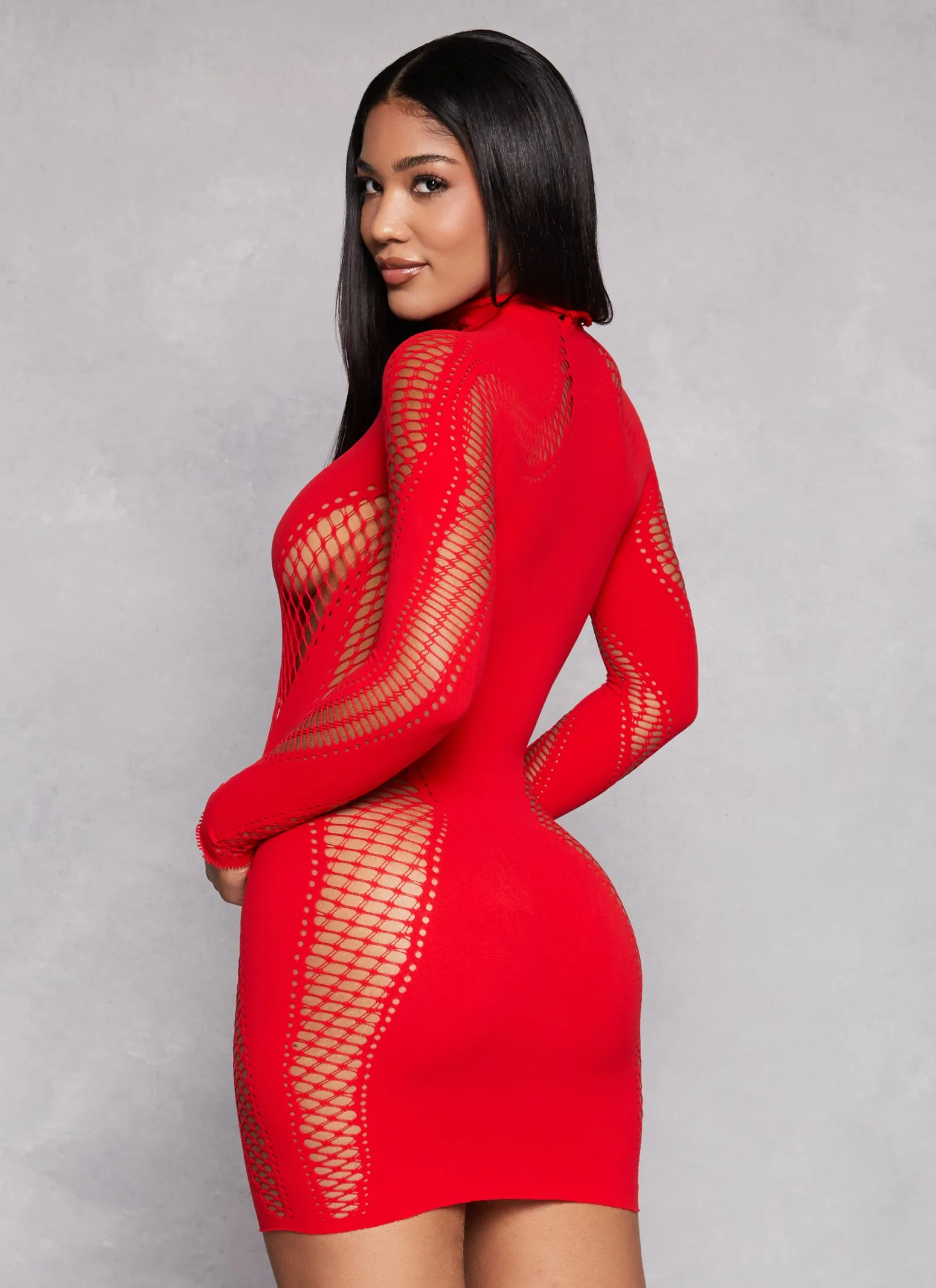 Laser Cut Seamless Bodycon Dresses sold by Rainbow product image thumbnail 3