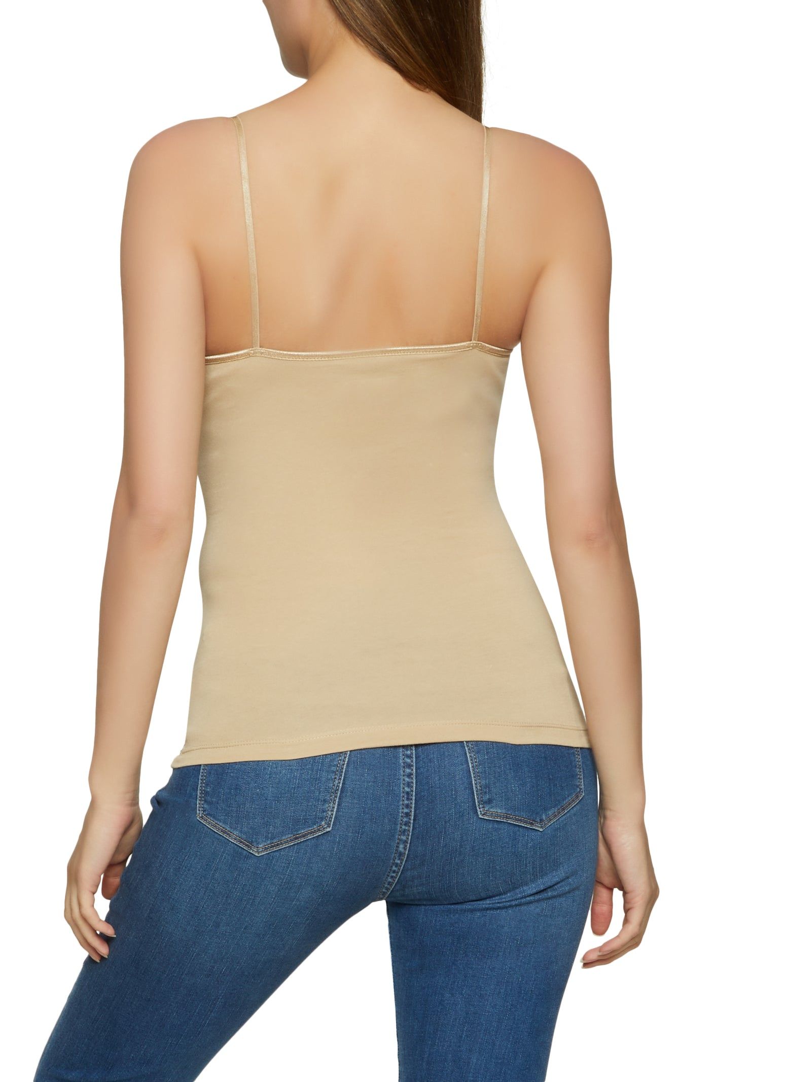 Basic Solid Cotton Shelf Bra Cami sold by Rainbow product image thumbnail 2