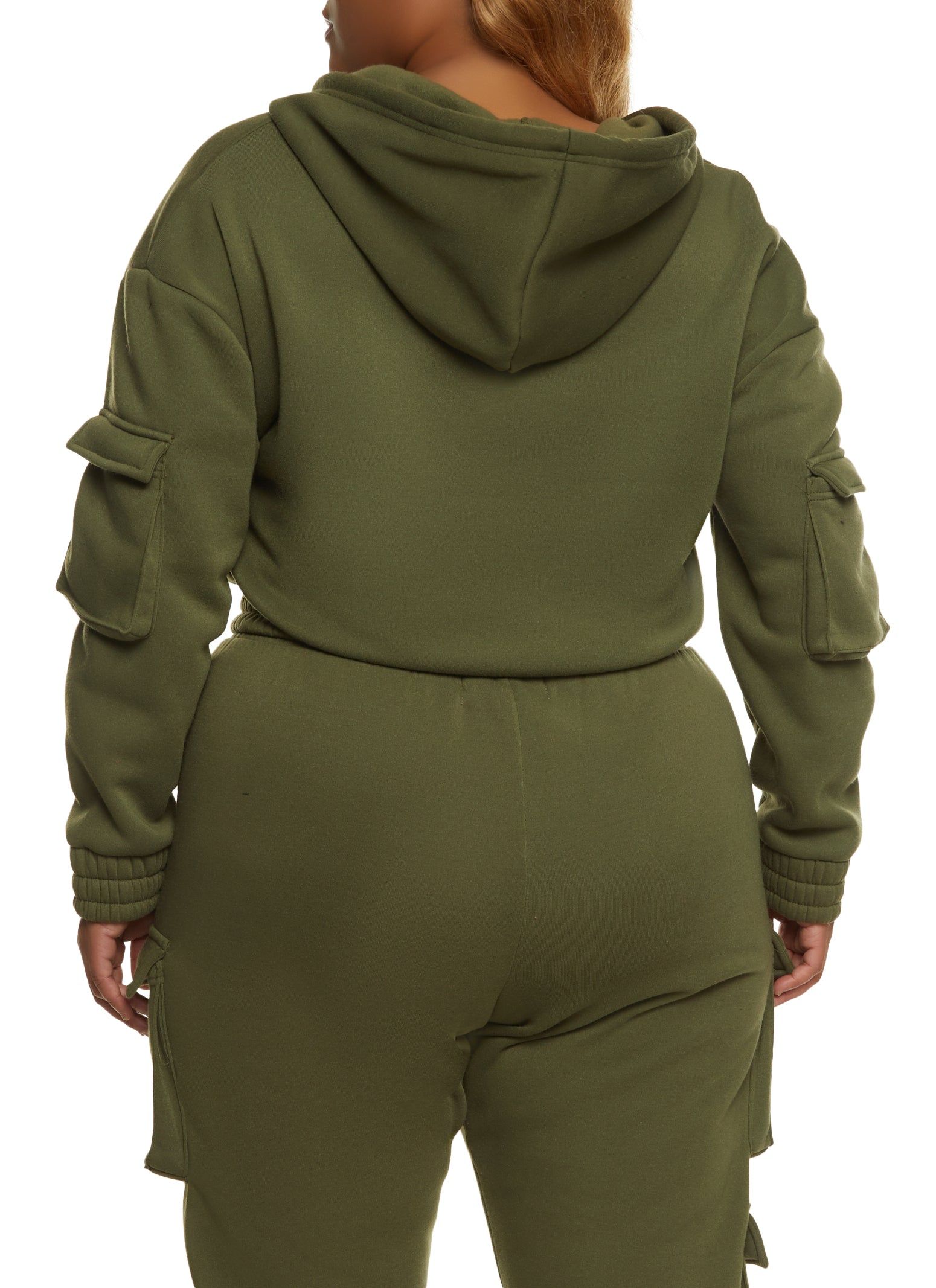Plus Size Zip Front Cargo Pocket Hoodie sold by Rainbow product image thumbnail 3
