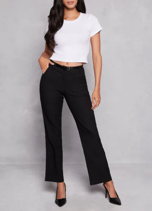 Belted Wide Leg Dress Pants sold by Rainbow