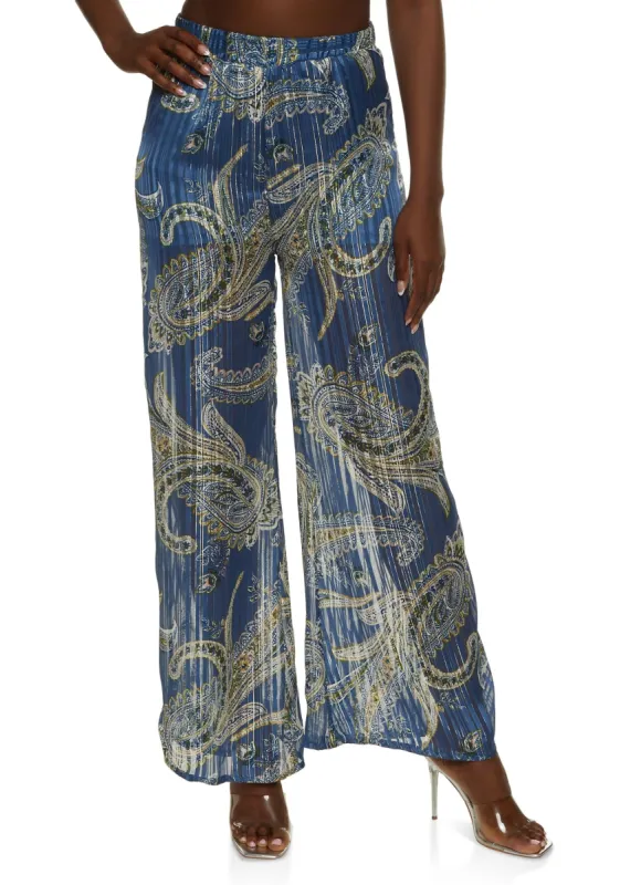 Patterned High Waist Palazzo Pants sold by Rainbow