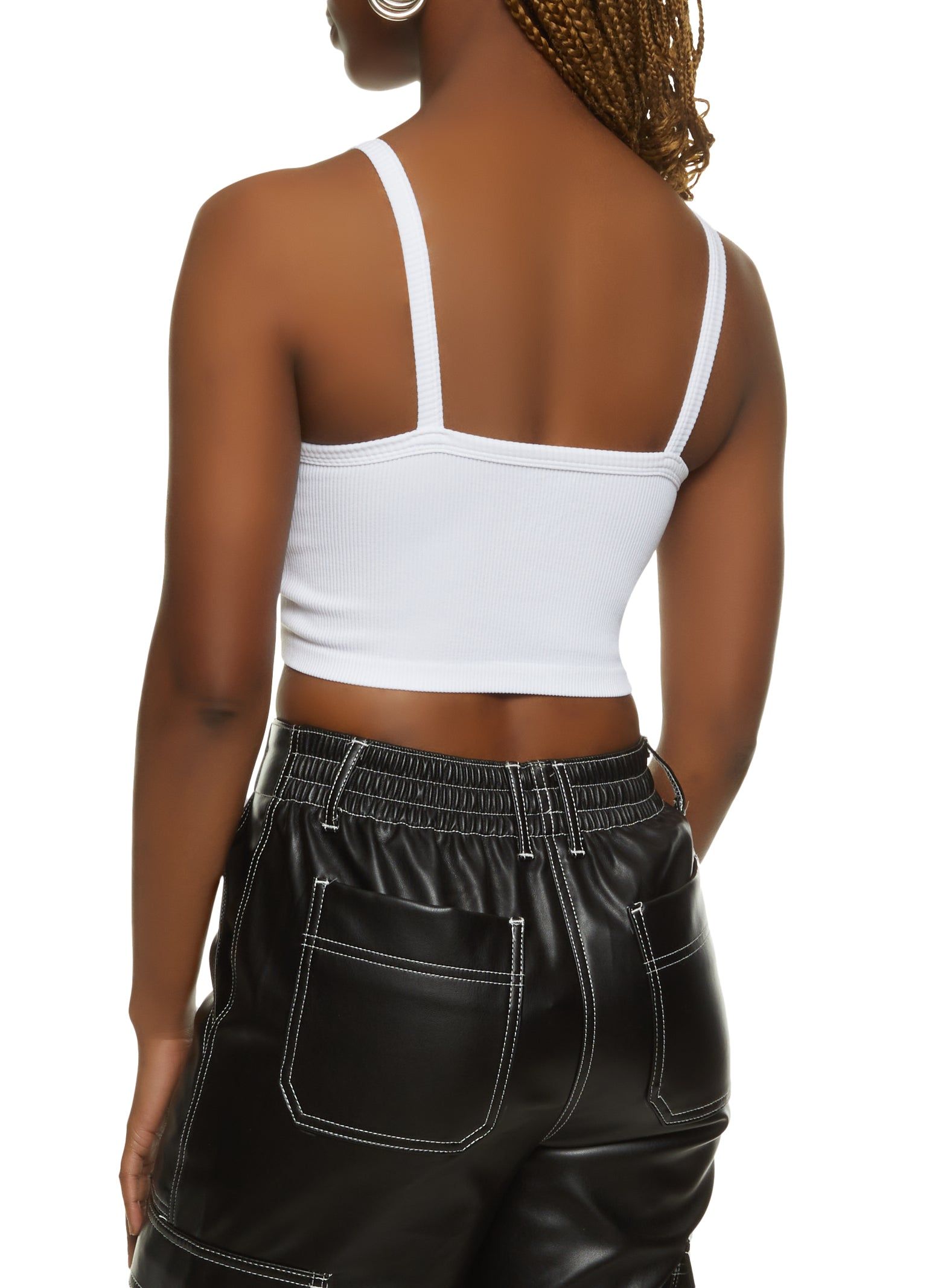 Ribbed Knit Cropped Cami sold by Rainbow product image thumbnail 2