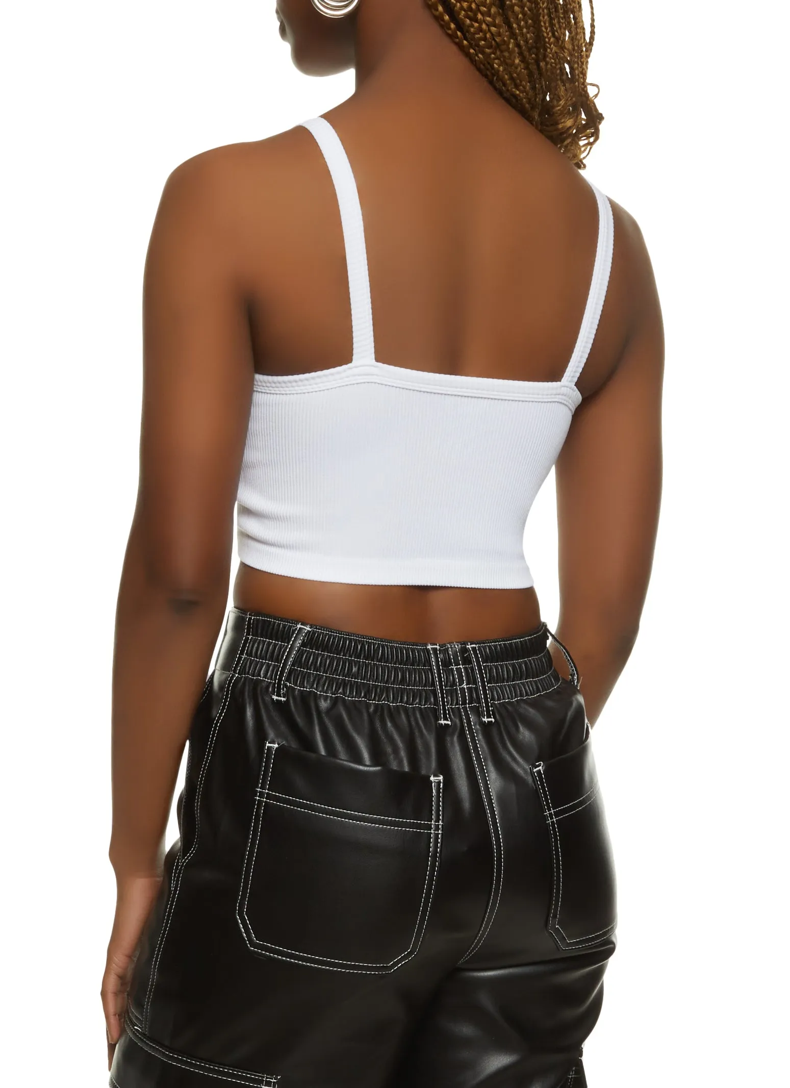 Ribbed Knit Seamless Cropped Cami sold by Rainbow product image thumbnail 2