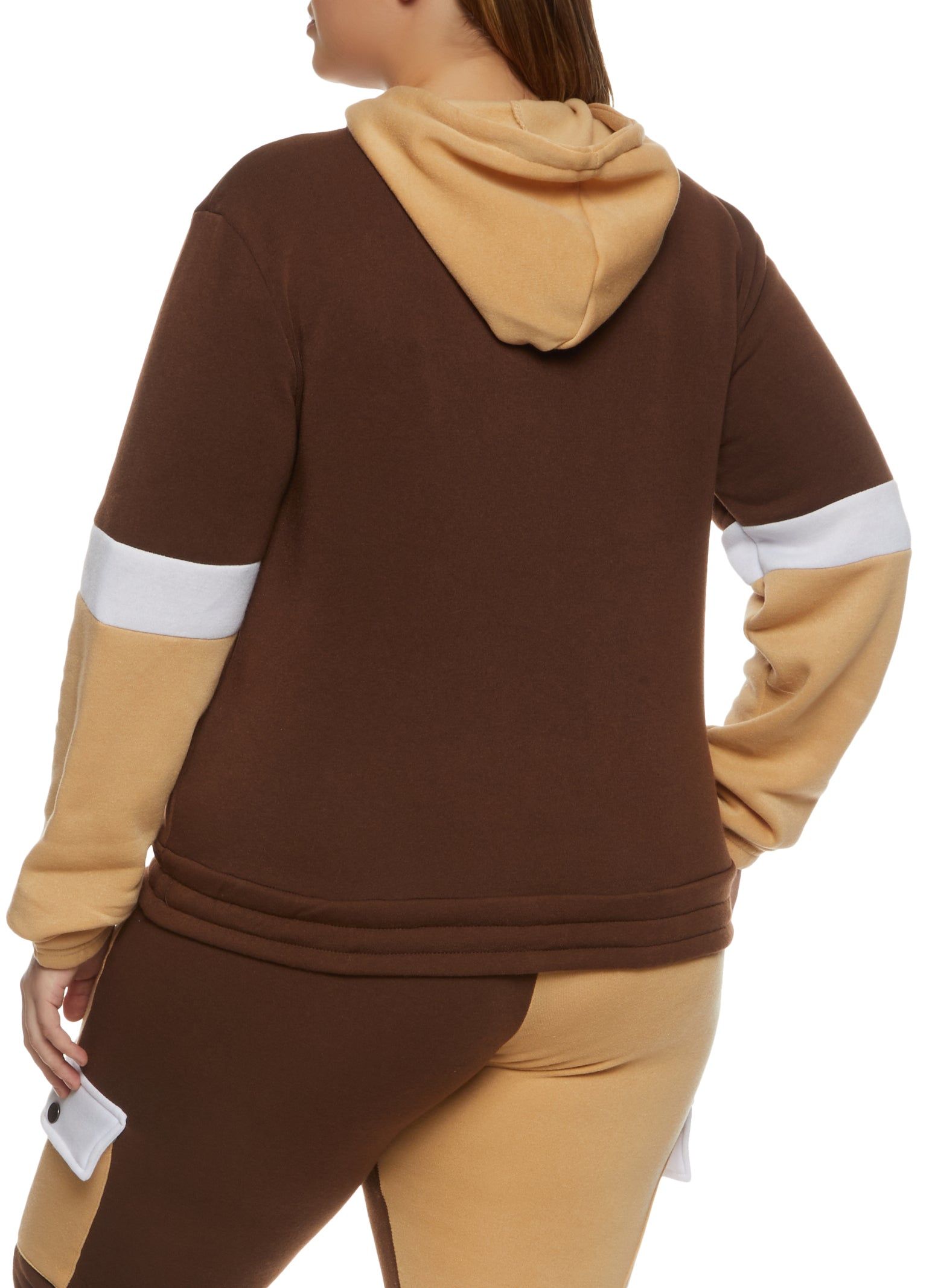 Plus Size Color Block Flap Pocket Hoodie sold by Rainbow product image thumbnail 3