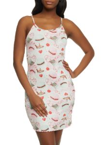 Ribbed Cupcake Print Cami Nightgown and Robe sold by Rainbow