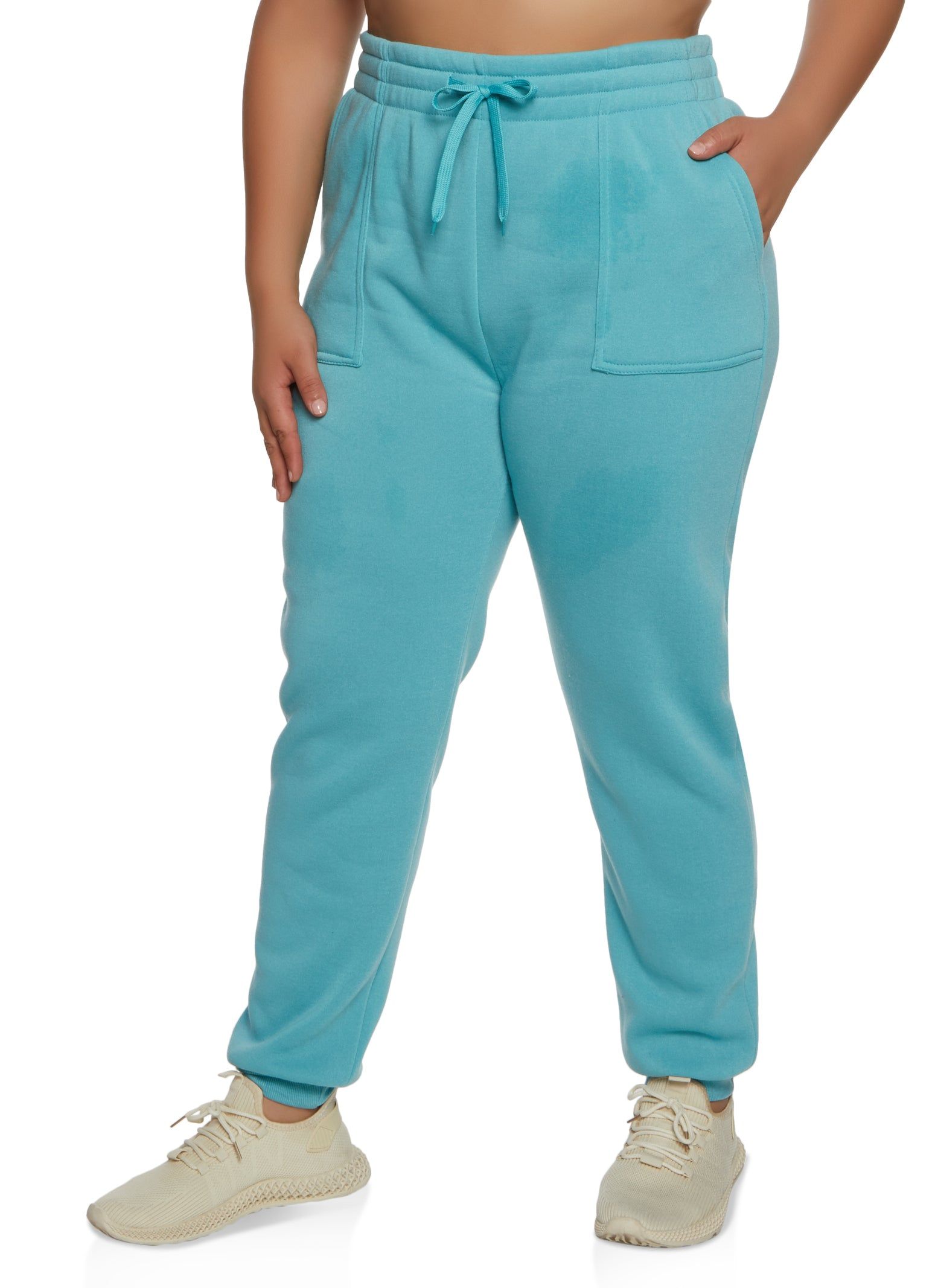 Plus Size Solid Fleece Joggers sold by Rainbow