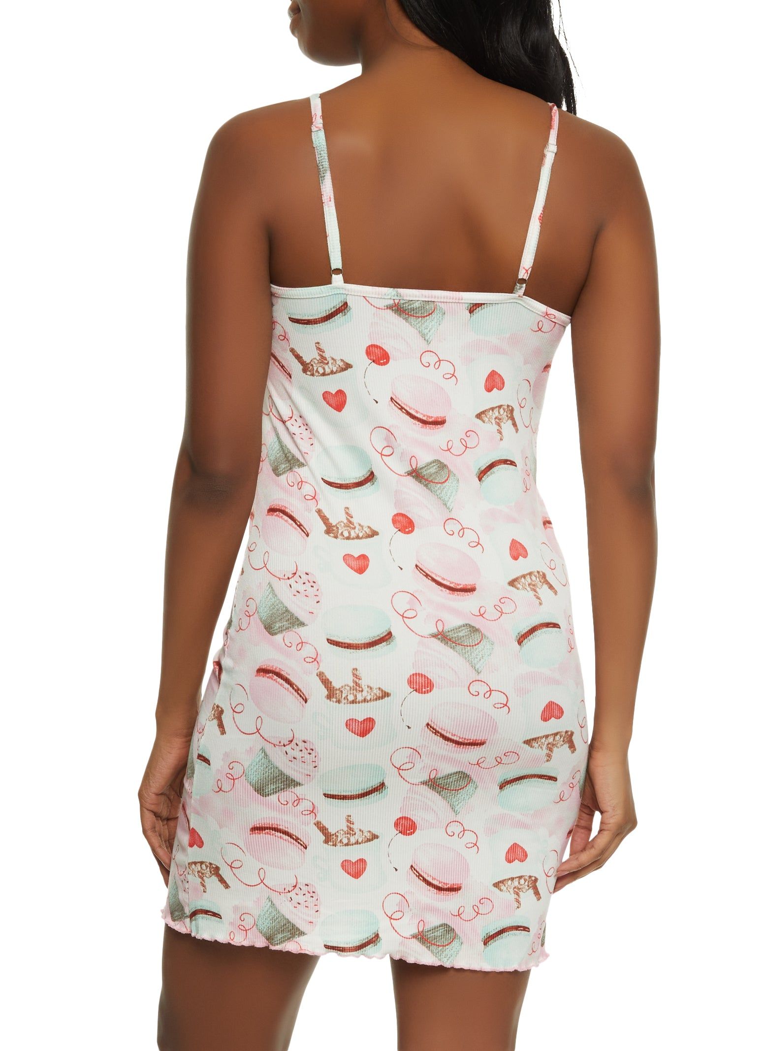 Ribbed Cupcake Print Cami Nightgown and Robe sold by Rainbow product image thumbnail 5