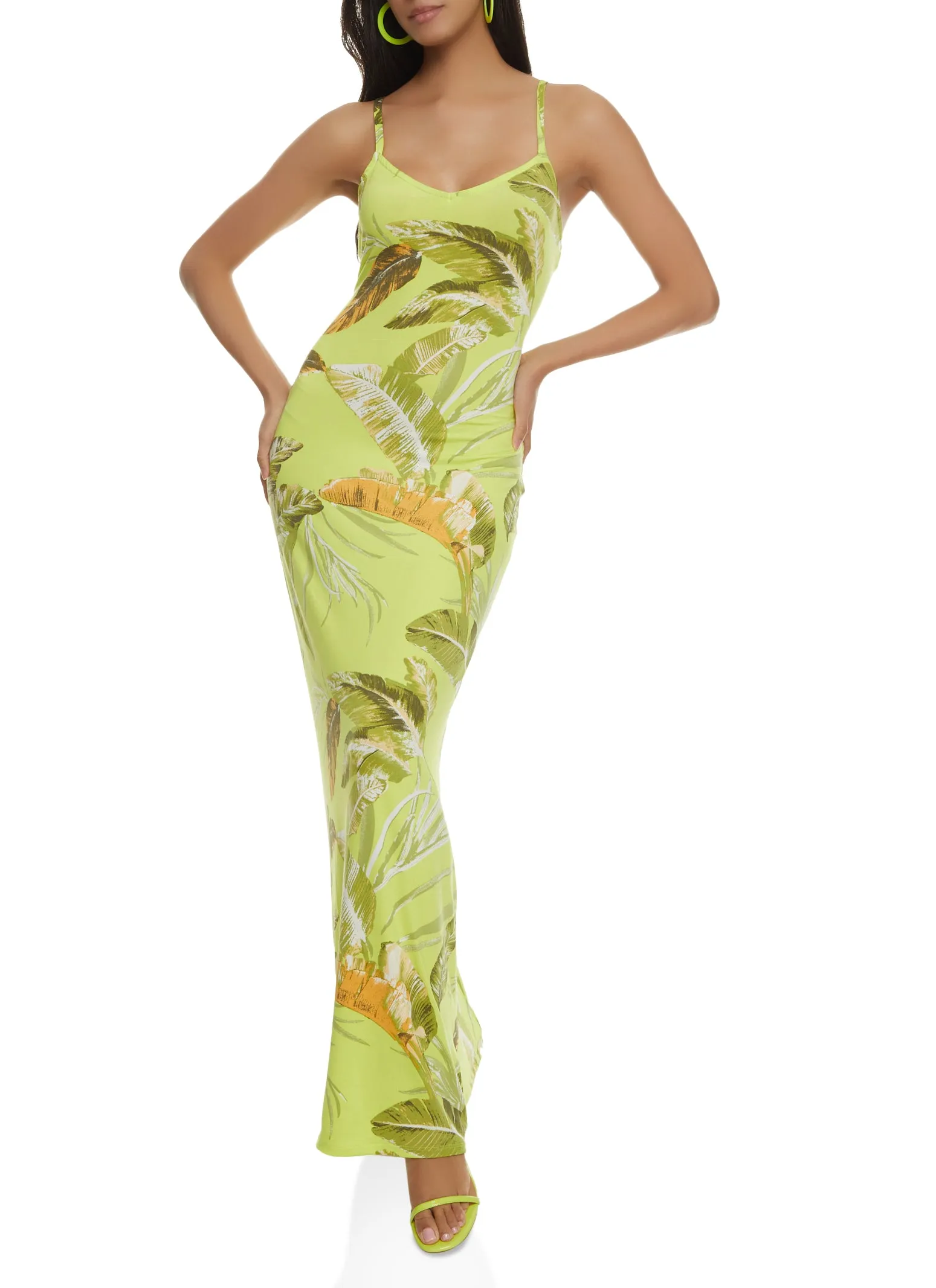 Haute Monde Tropical Palm Print Maxi Cami Dress sold by Rainbow product image thumbnail 2