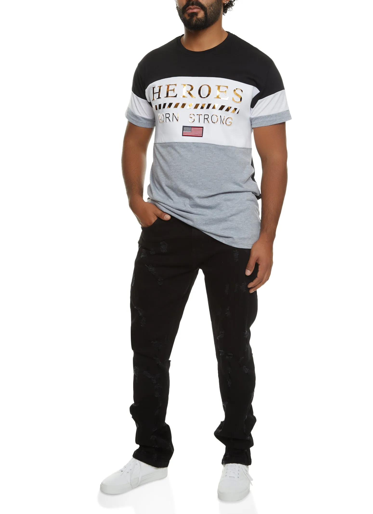 Mens Distressed Slim Leg Jeans sold by Rainbow product image thumbnail 2