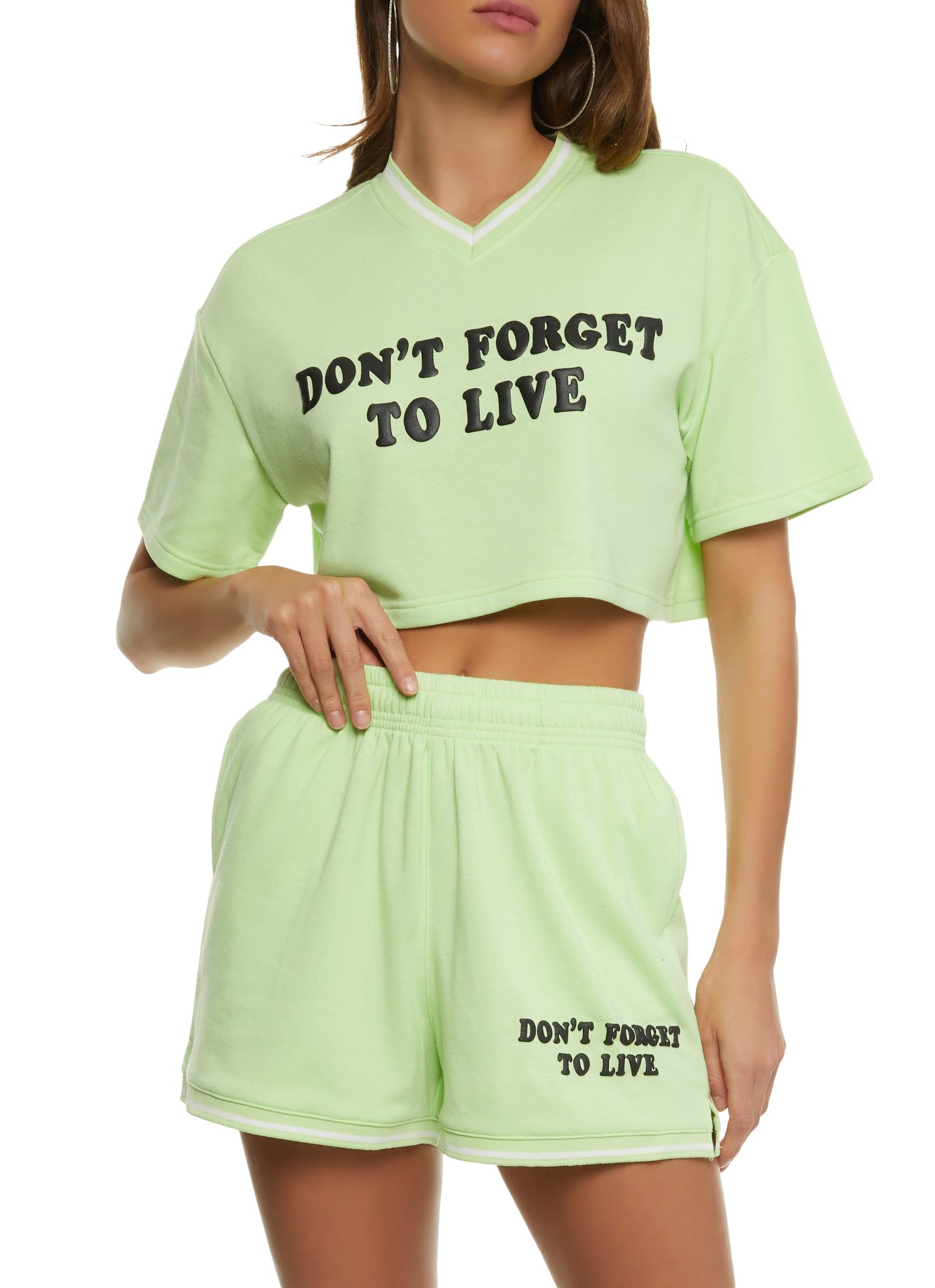 Dont Forget To Live Cropped Graphic Tee sold by Rainbow