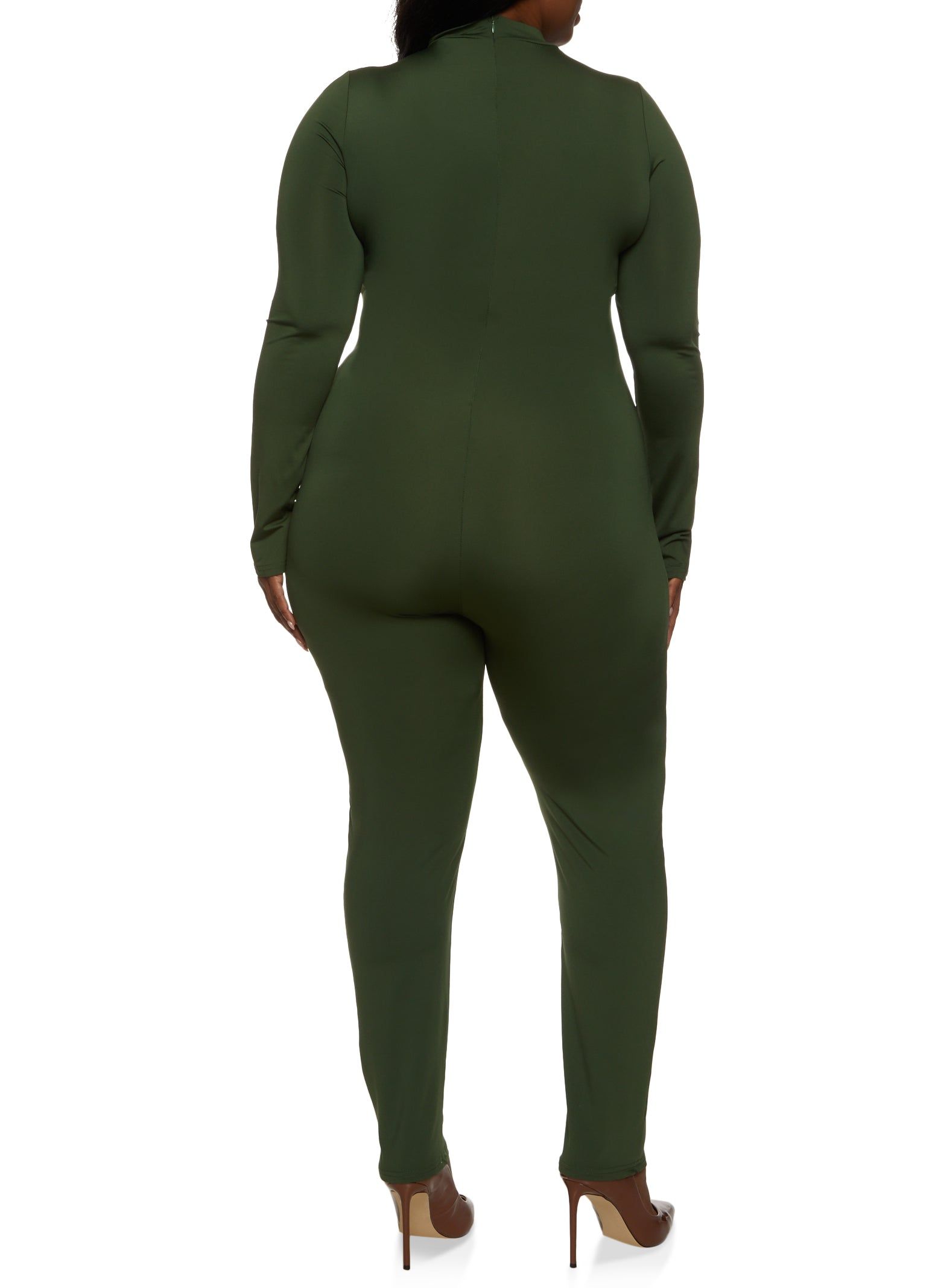 Plus Size Long Sleeve Mock Neck Catsuit sold by Rainbow product image thumbnail 2