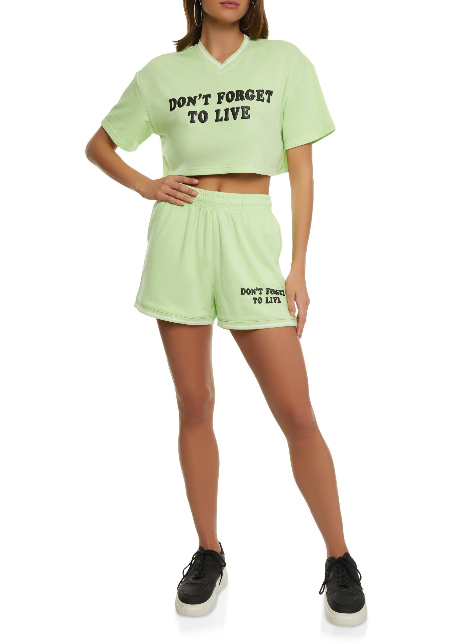 Dont Forget To Live Cropped Graphic Tee sold by Rainbow product image thumbnail 2