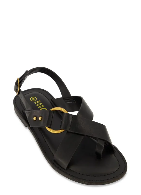 Toe Loop Cross Band Sandals sold by Rainbow