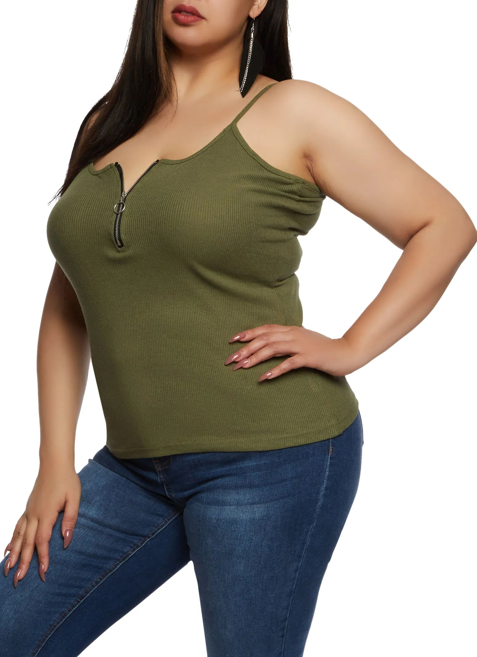 Plus Size Half Zip Tank Top sold by Rainbow product image thumbnail 2