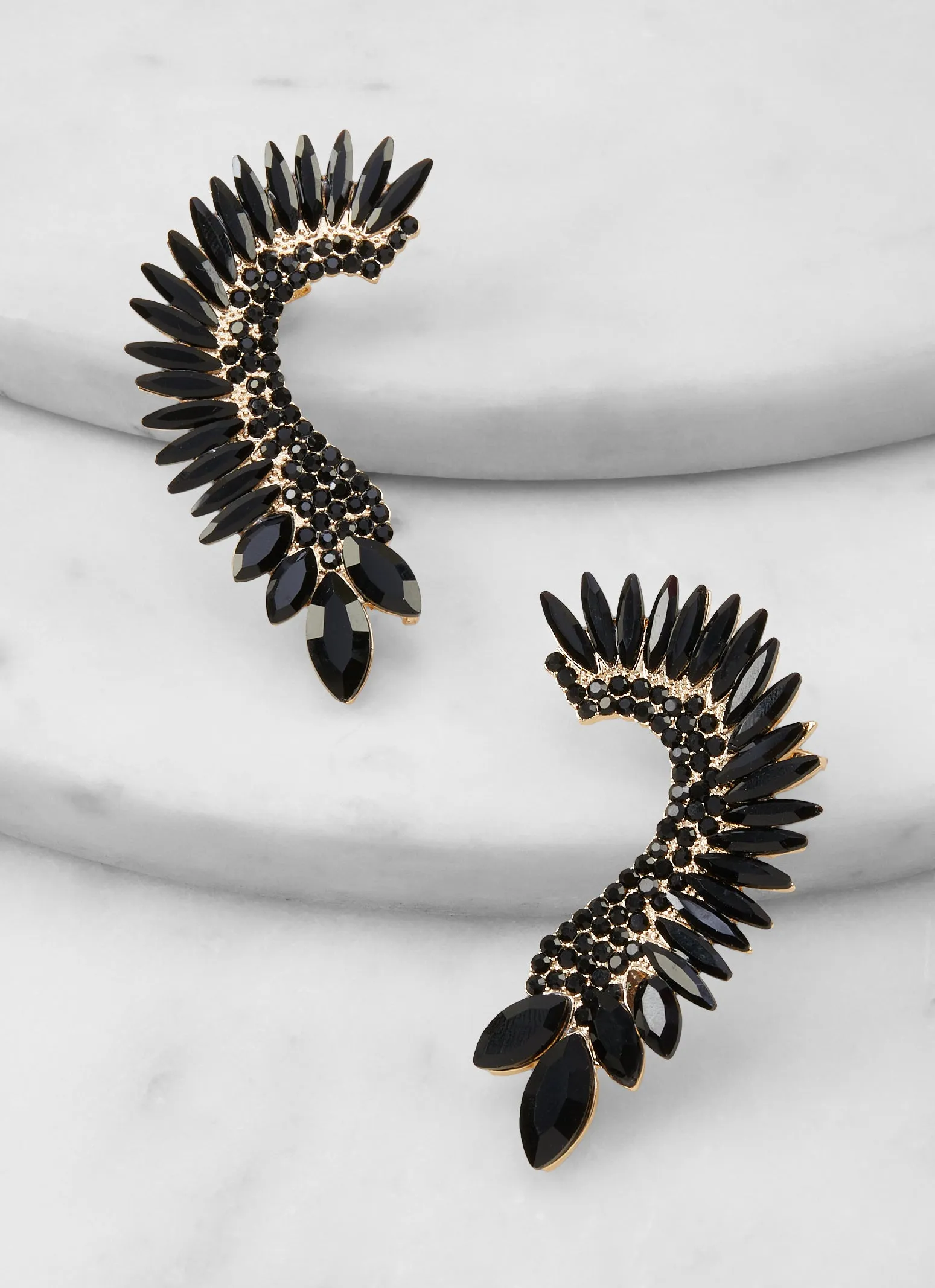 Rhinestone Embellished Climber Earrings sold by Rainbow product image thumbnail 2