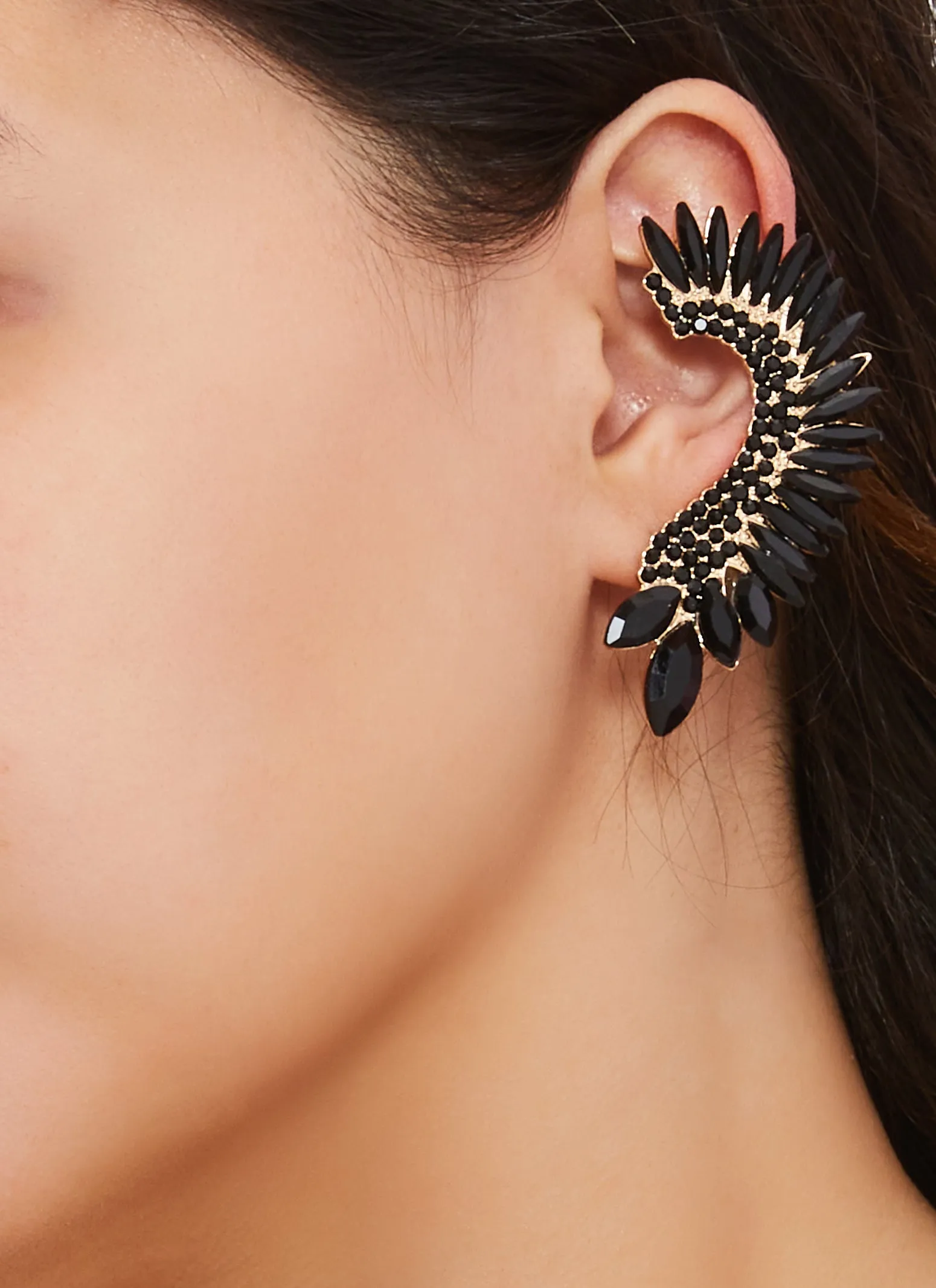 Rhinestone Embellished Climber Earrings sold by Rainbow