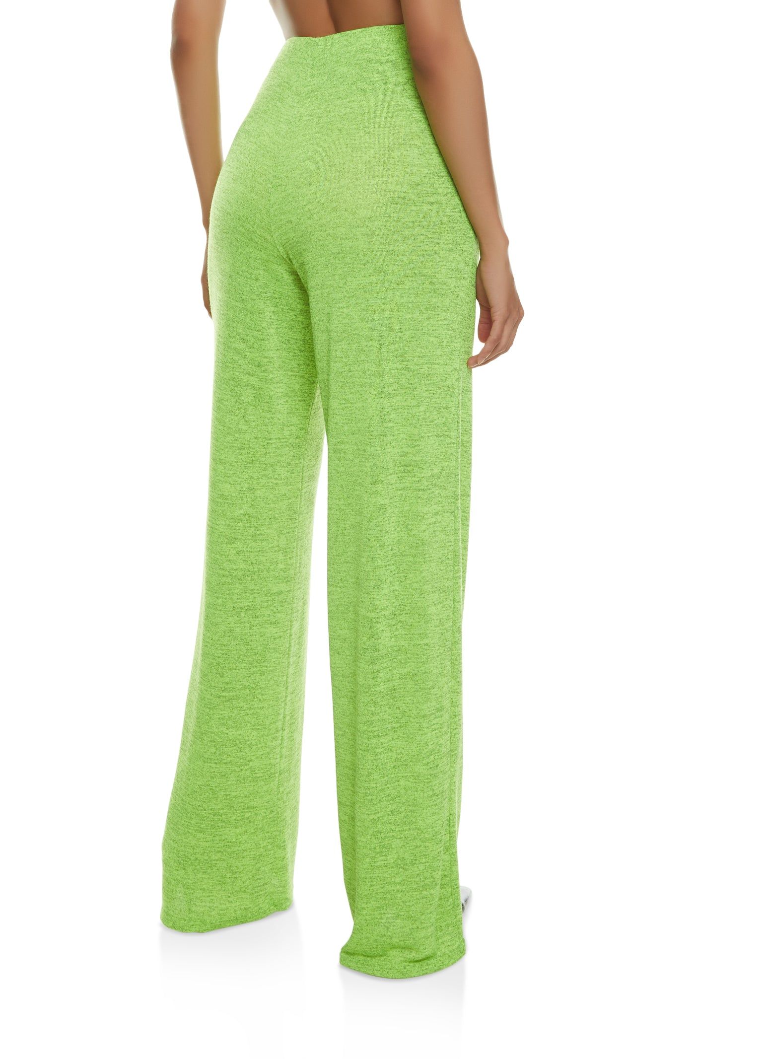 Daisy Solid Brushed Knit High Waisted Wide Leg Pants sold by Rainbow product image thumbnail 2