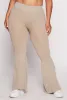 Plus Size Seamless Ribbed High Waisted Flare Pants sold by Rainbow