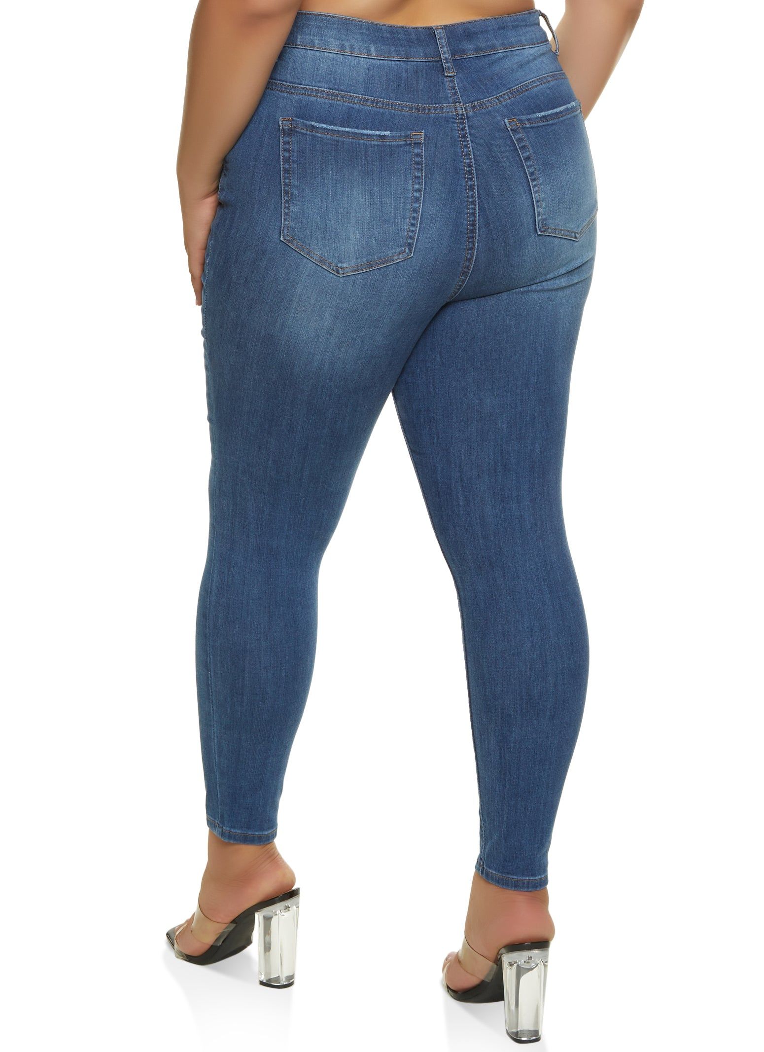 Plus Size WAX Basic Whiskered Skinny Jeans sold by Rainbow product image thumbnail 2