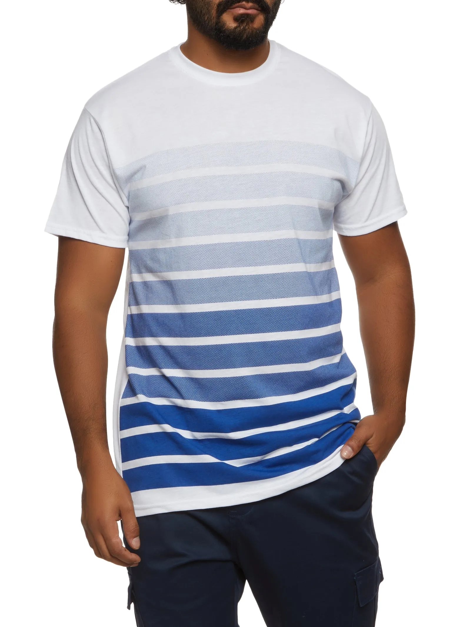 Mens Ombre Striped T Shirt sold by Rainbow