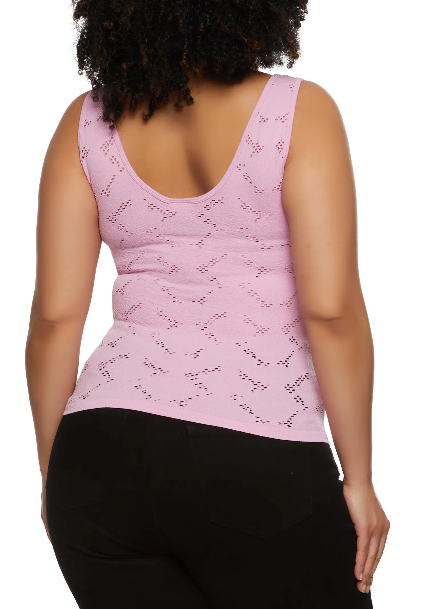Plus Size Laser Cut Seamless Tank Top sold by Rainbow product image thumbnail 2