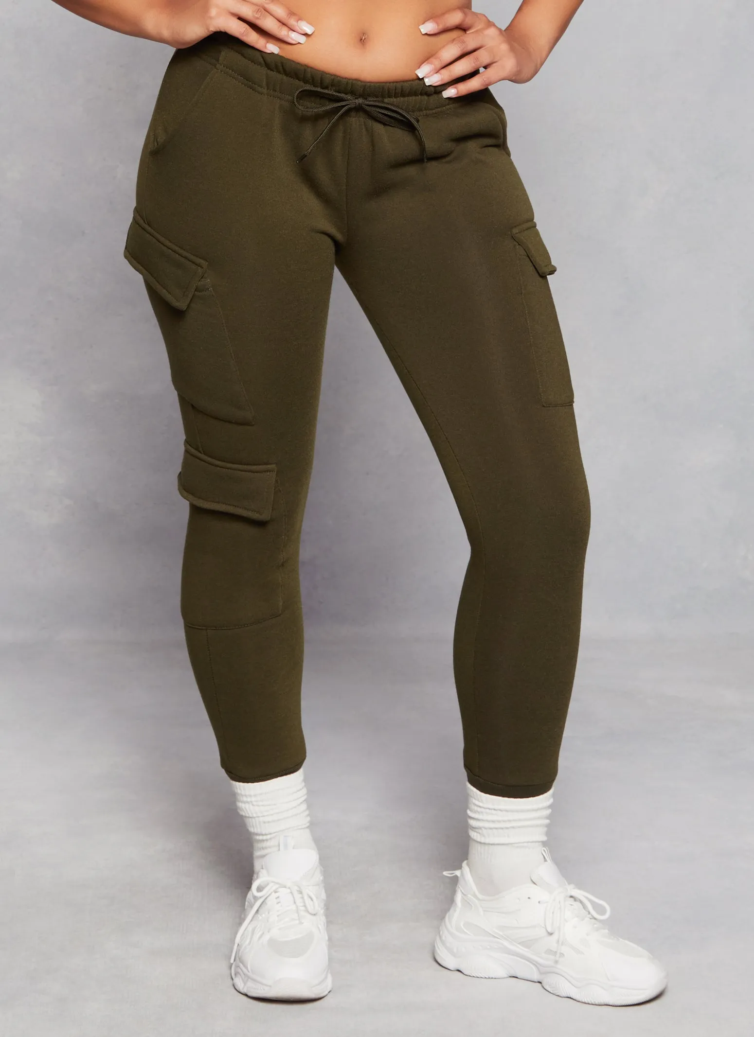 Fleece Drawstring Cargo Joggers sold by Rainbow product image thumbnail 2
