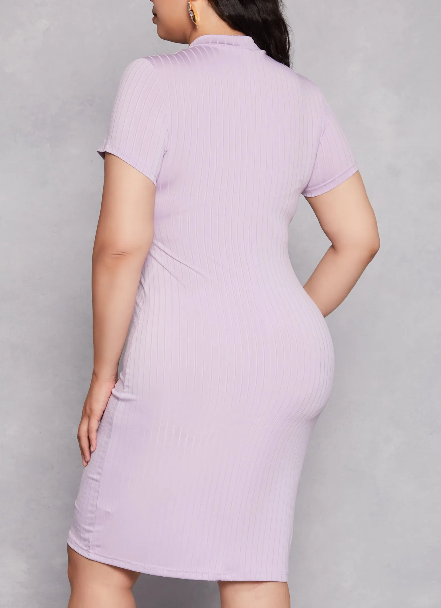 Plus Size Daisy Ribbed Knit T Shirt Dress sold by Rainbow product image thumbnail 3