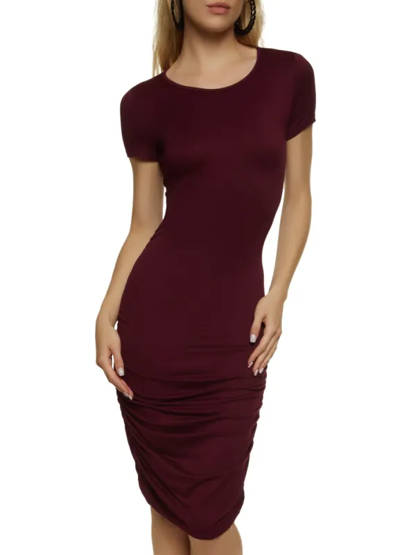 Ruched Midi T Shirt Dress sold by Rainbow