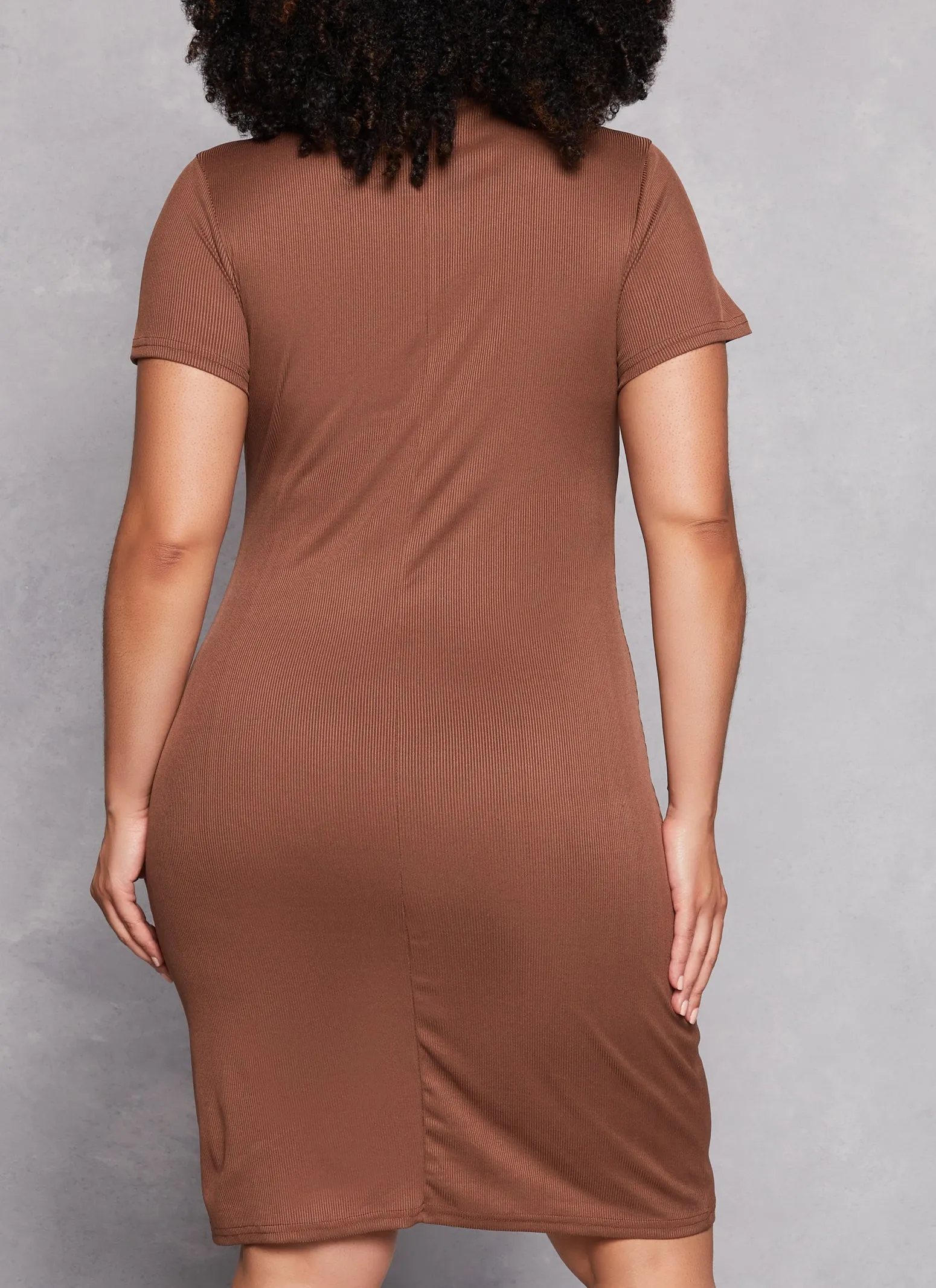 Plus Size Daisy Rib Knit T Shirt Dress sold by Rainbow product image thumbnail 3