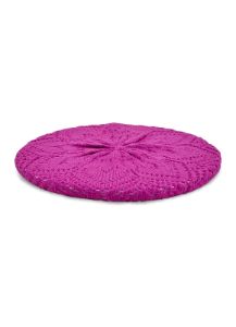 Heart Pointelle Knit Beret sold by Rainbow