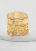 Cross Heart Rose Charm Bangles Set of 14 sold by Rainbow