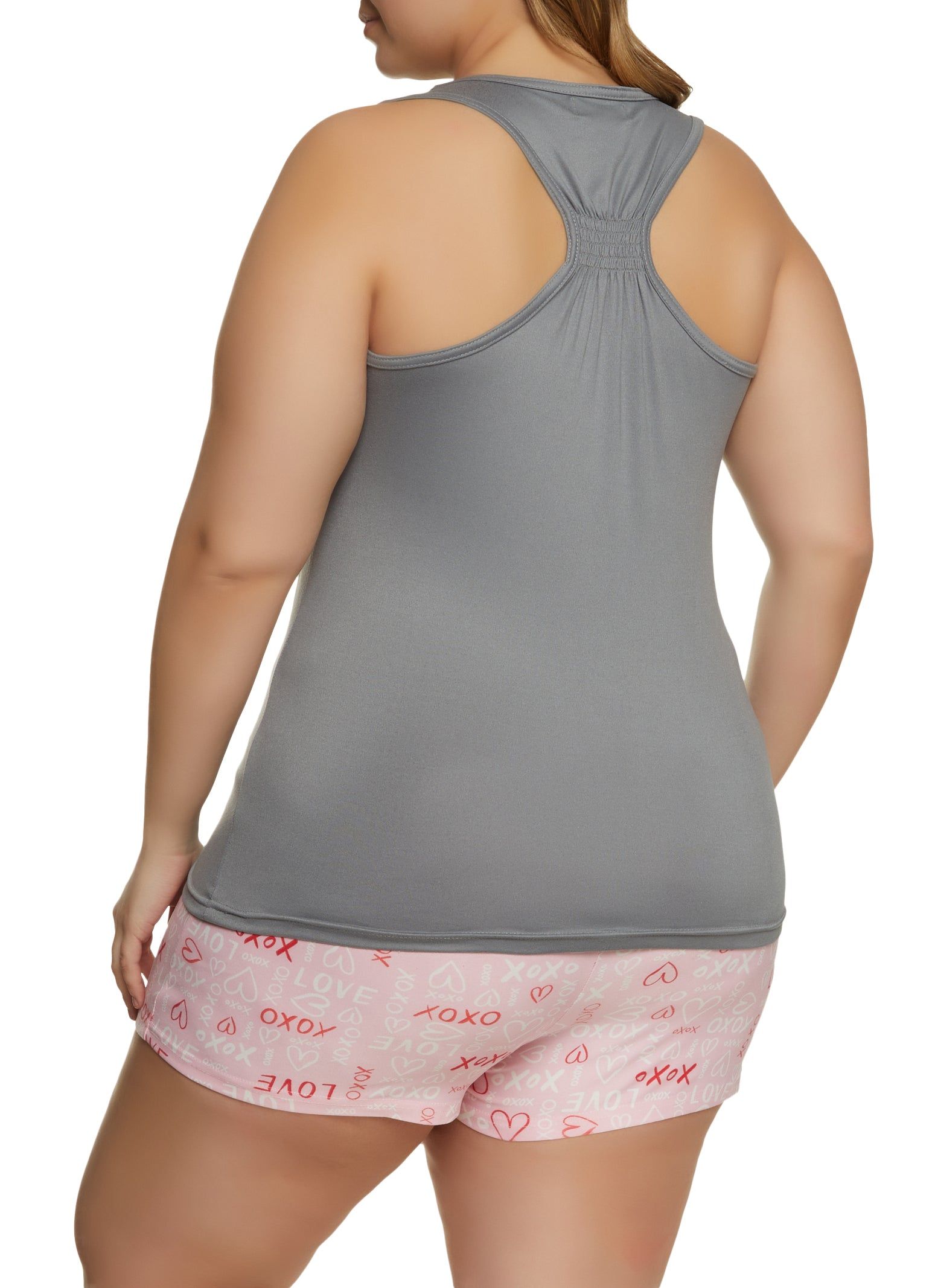 Plus Size Love Is All You Need Graphic Pajama Tank Top and Shorts sold by Rainbow product image thumbnail 2