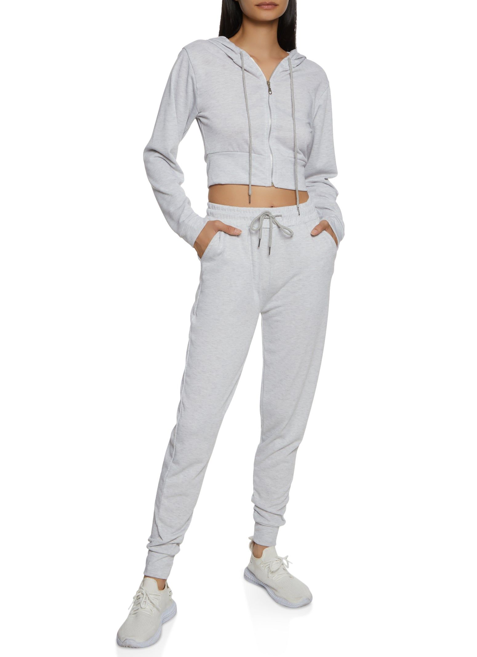 Angel Rhinestone Zip Front Cropped Hoodie sold by Rainbow product image thumbnail 3
