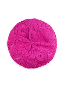 Heart Pointelle Knit Beret sold by Rainbow