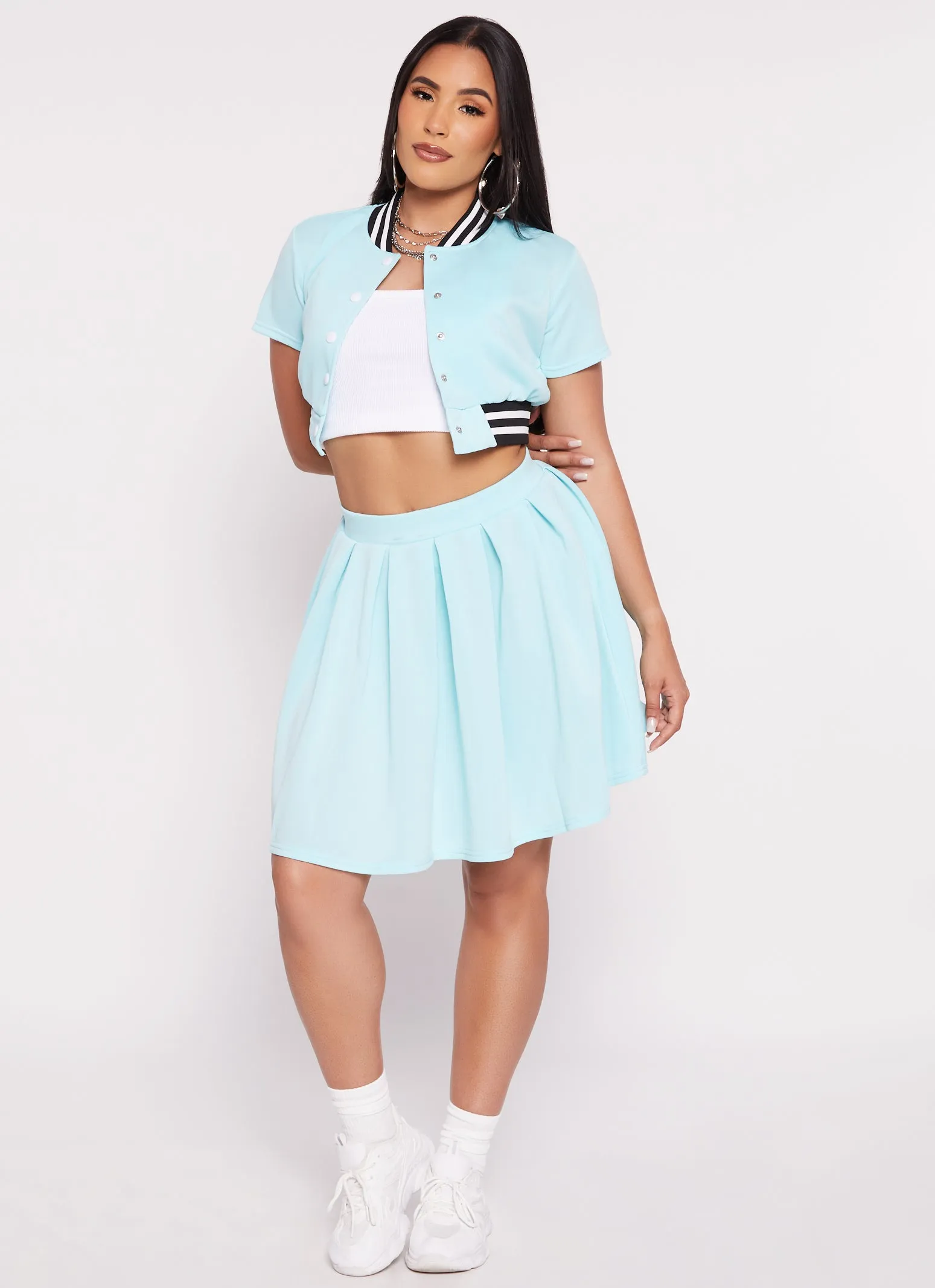Basic High Waisted Pleated Skirt sold by Rainbow