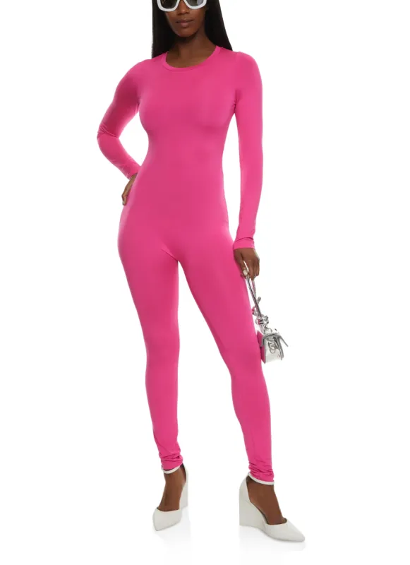 Zip Back Crew Neck Long Sleeve Catsuit sold by Rainbow