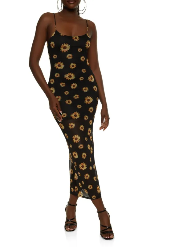 Mesh Printed Maxi Cami Dress sold by Rainbow