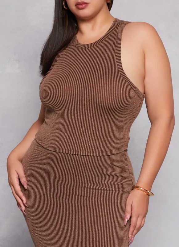 Plus Size Almost Famous Ribbed Tank Top sold by Rainbow