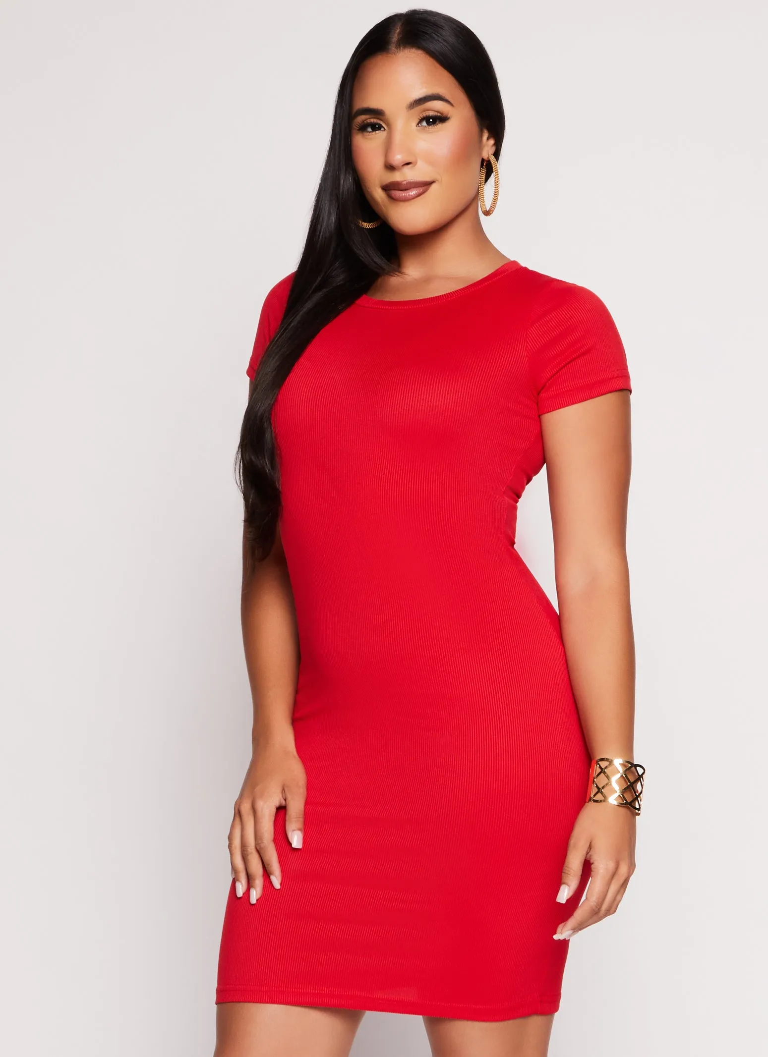 Daisy Ribbed Crew Neck T Shirt Dress sold by Rainbow