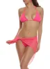 Daisy Solid Triangle Bikini Set and Mesh Tie Cover Up Skirt sold by Rainbow
